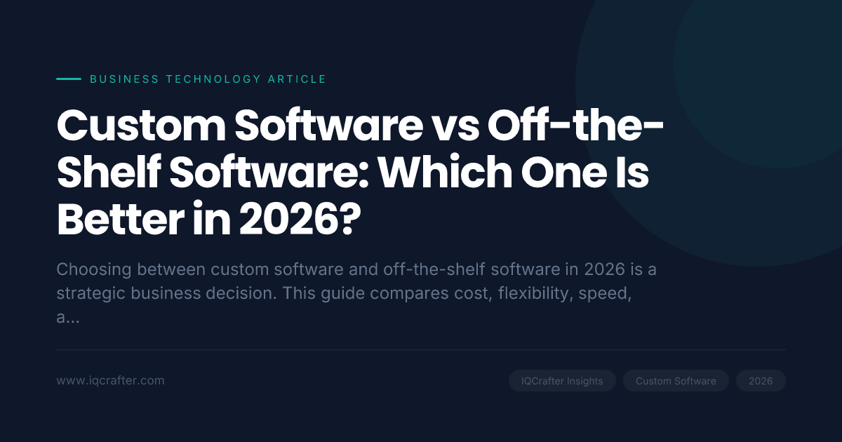 Custom Software vs Off-the-Shelf Software: Which One Is Better in 2026 ...
