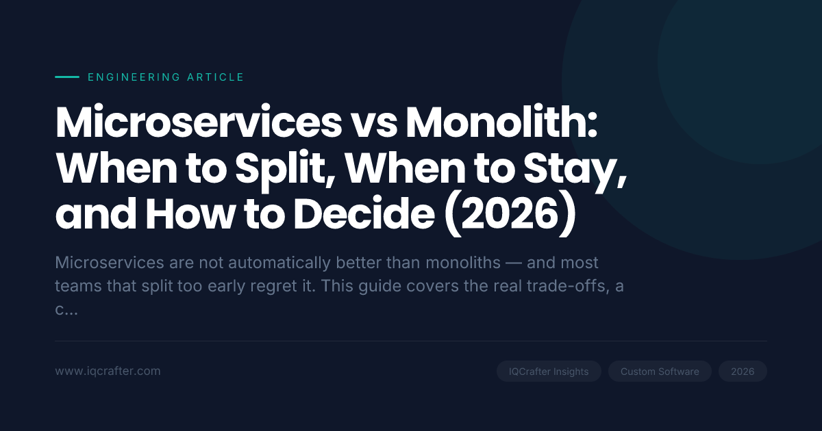 Microservices vs Monolith: When to Split, When to Stay, and How to ...